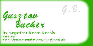 gusztav bucher business card